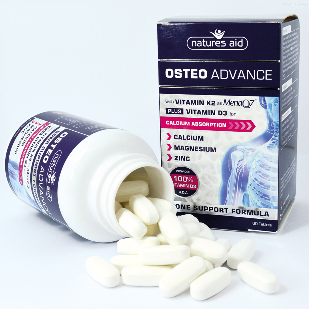 Natures Aid Osteo Advance - Ngăn Ngừa Loãng Xương &amp; Bổ Sung Canxi