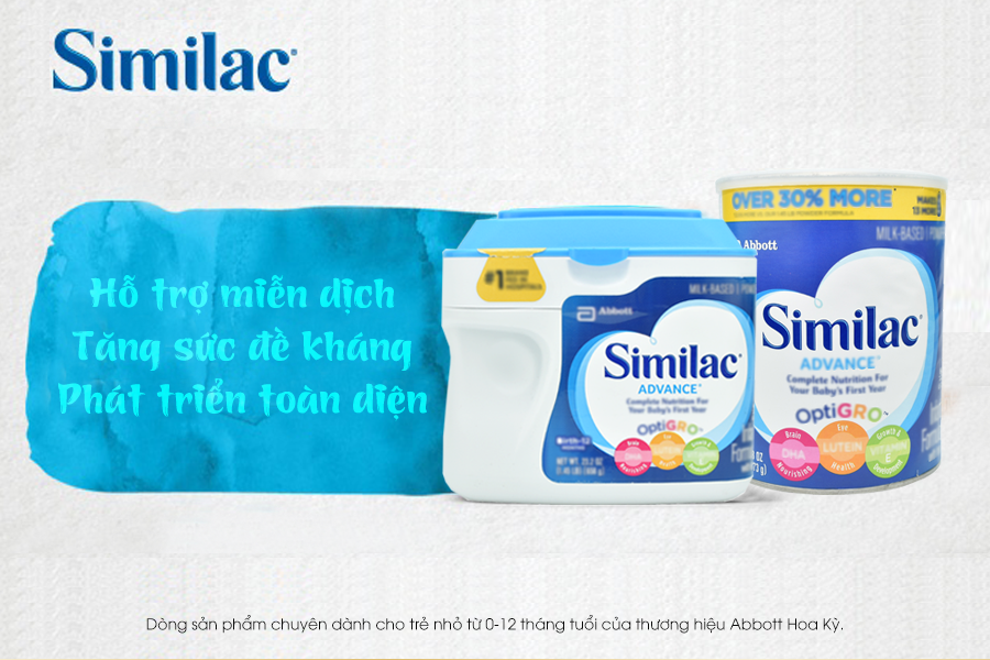 Sữa bột Similac Advance tốt cho hệ miễn dịch của bé 0-12 tháng tuổi.