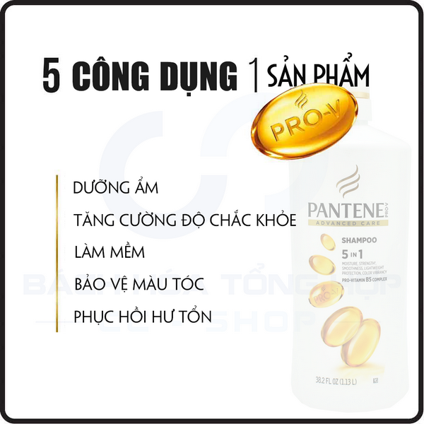 5 công dụng trong 1 sản phẩm Pantene Pro V Advanced Care Shampoo Mỹ