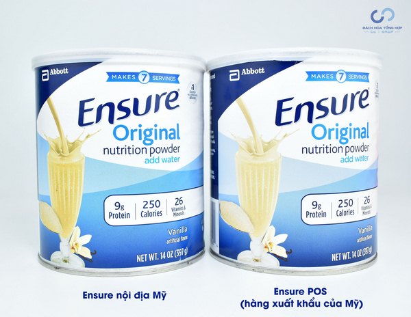 Phân loại loại sữa bột Ensure nhập khẩu chính hãng Mỹ 1
