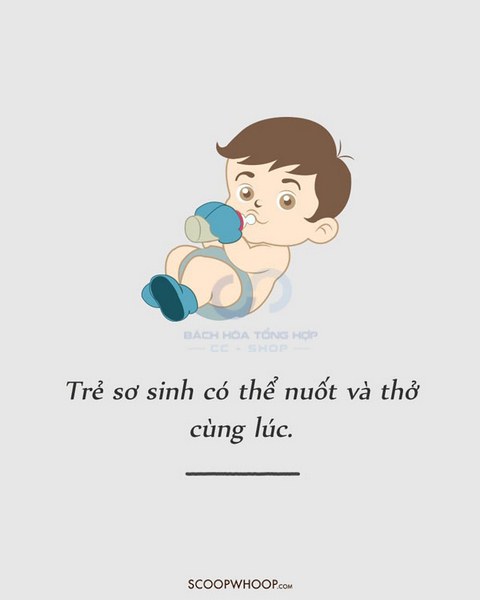 Trẻ sơ sinh có thể nuốt và thở cùng lúc