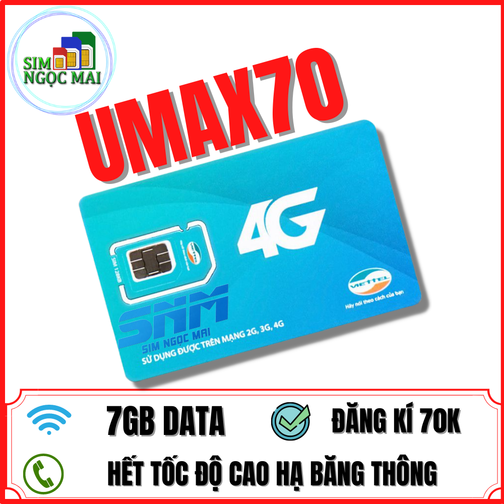 Viettel Umax70 Gói cước mới nhất của nhà mạng Viettel cực tiết kiệm