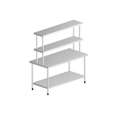 Bàn inox 2 tầng kèm giá 1-2 tầng