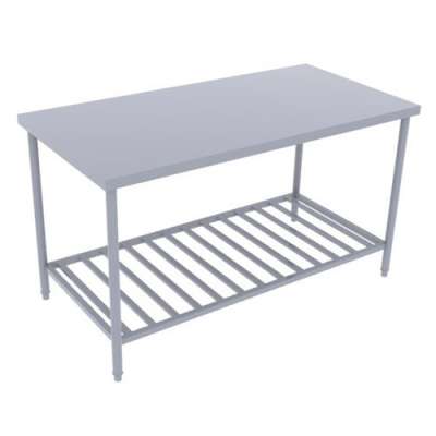 Bàn inox có 2 giá nan dưới