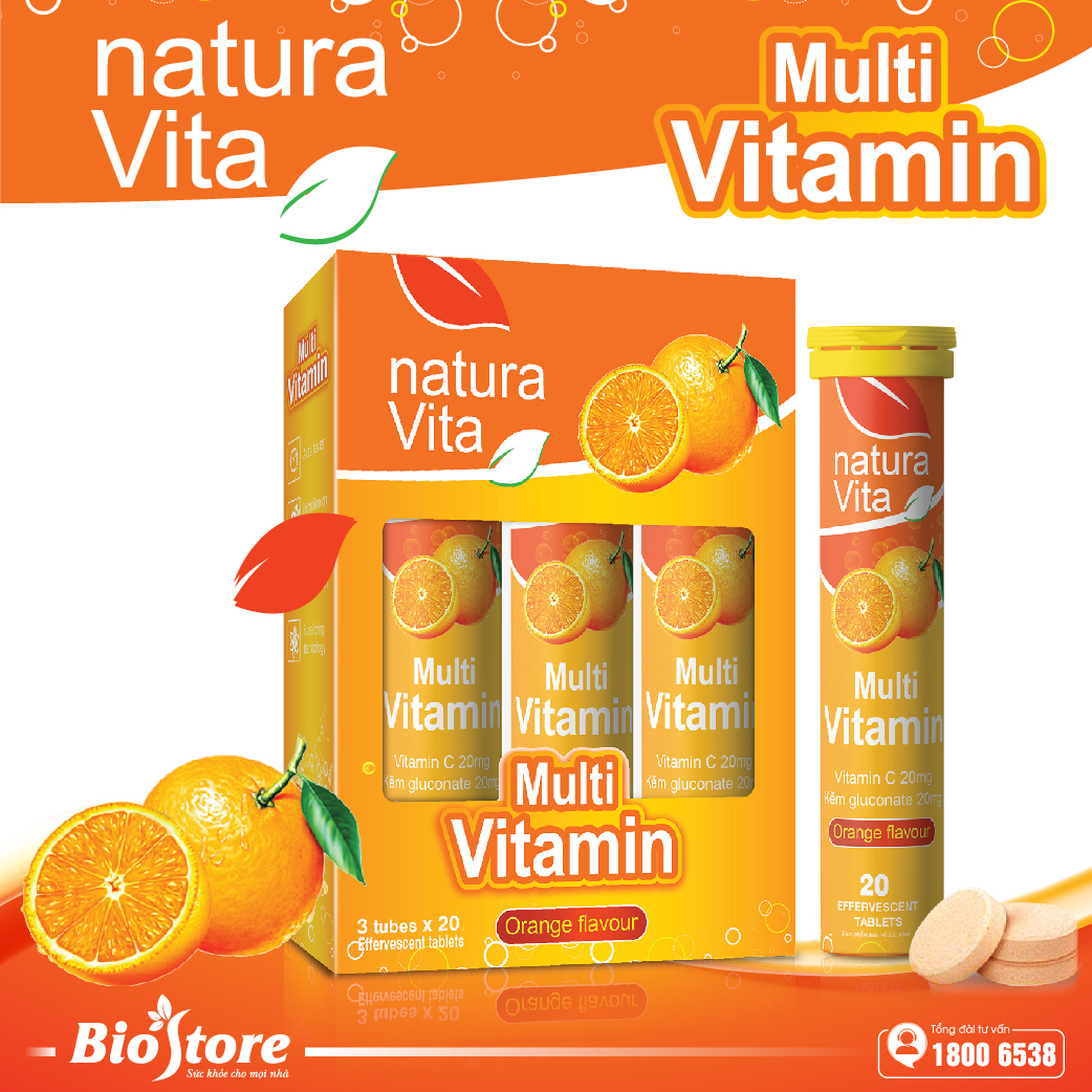 VIÊN SỦI NATURA VITA MULTI VITAMIN | DƯỢC PHẨM BIOPHARM  |  HOTLINE 1800 6538