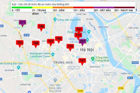 Chất Lượng Không Khí Hà Nội Ở Mức Nguy Hại