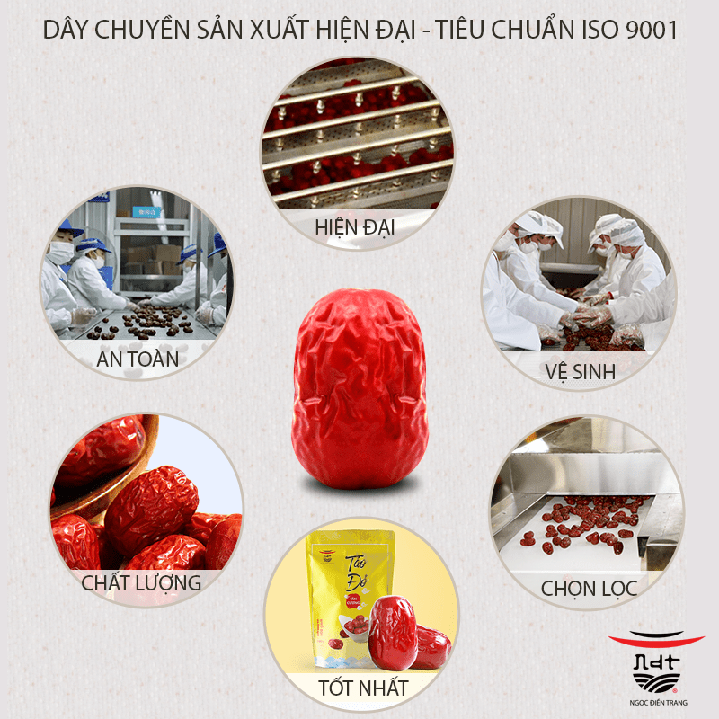 Táo đỏ Ngọc Điền Trang - DÂY CHUYỀN SẢN XUẤT HIỆN ĐẠI - TIÊU CHUẨN ISO 9001