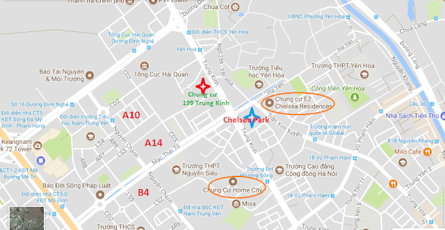 Vi tri chung cu E2 yen hoa