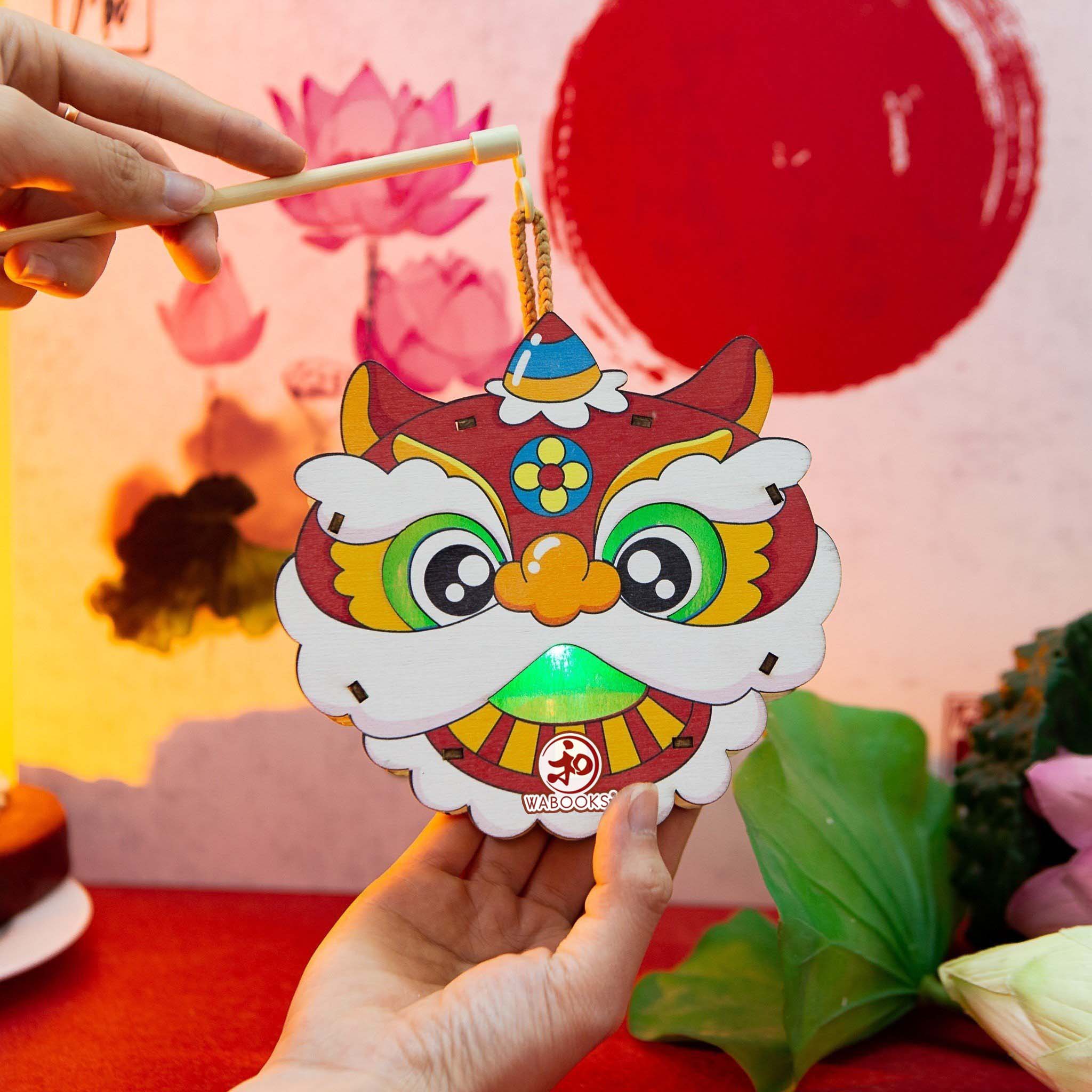 Combo Đèn lồng gỗ Trung thu và 9 cuốn sách Ehon giúp bé Học Nói