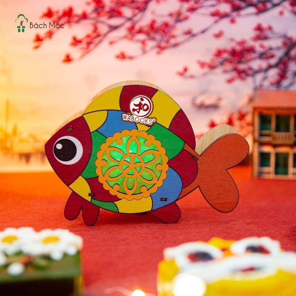 Combo Đèn lồng gỗ Trung thu và 9 cuốn sách Ehon giúp bé Học Nói