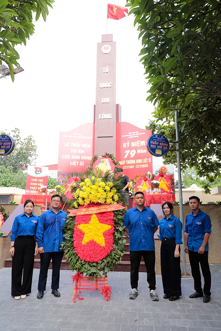Đoàn Thanh niên Công ty CP Nước sạch Bắc Ninh tổ chức chuỗi hoạt động tri ân nhân kỷ niệm 79 năm ngày  thương binh liệt sỹ (27/07/1947 -27/07/2026)