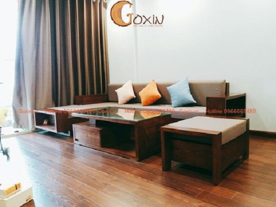 Sofa gỗ óc chó- màu sắc tự nhiên, hoa văn đẹp mắt