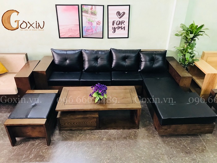 Chia se bi quyet chon mau sofa go chu L cho phong khach nho