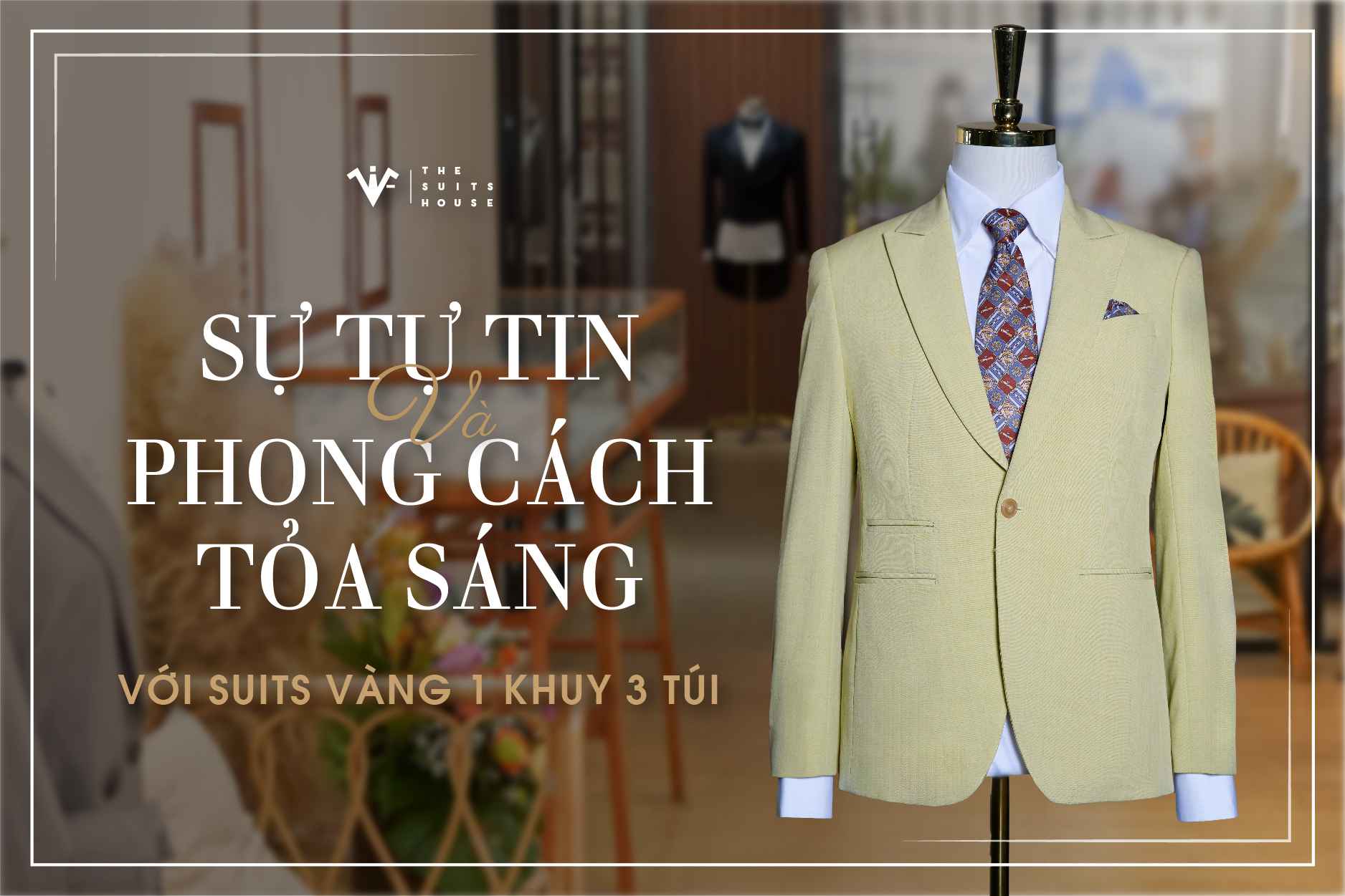[BST RENTAL] Suits Vàng 1 Khuy 3 Túi: Sự Tự Tin và Phong Cách Tỏa Sáng