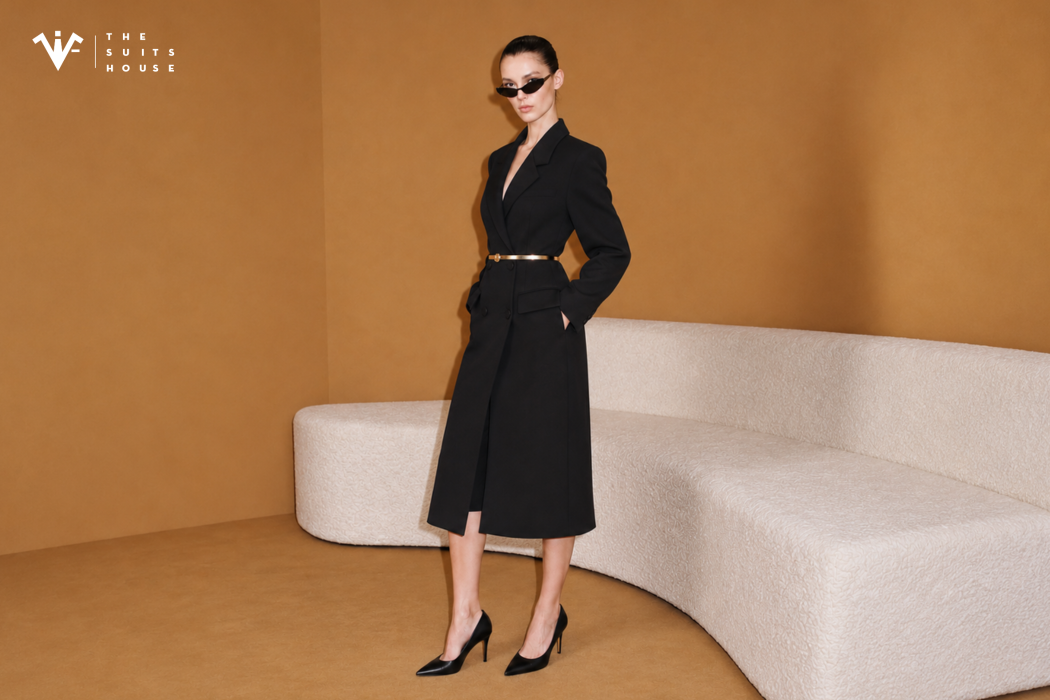Thời Thượng: Black Double-Breasted Bespoke 2-Piece Suit