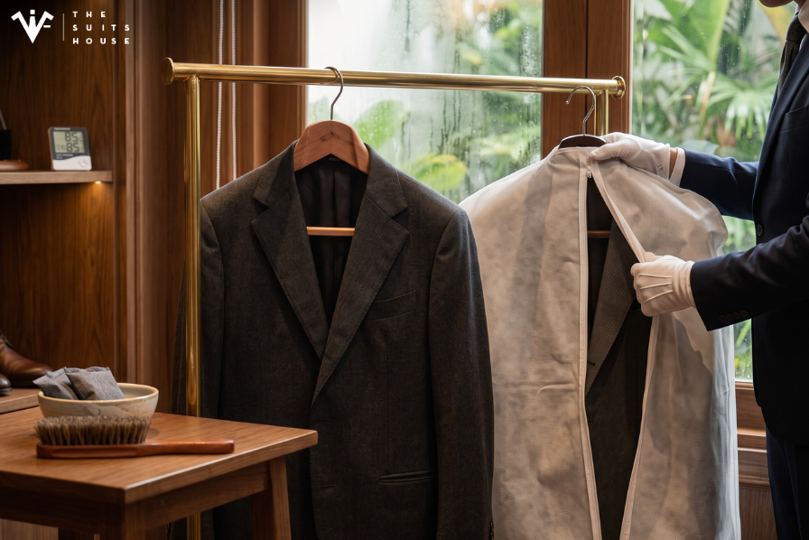 Bí Quyết Mặc Suit Mùa Nồm: Chống Ẩm Mốc & Giữ Form Vải Wool