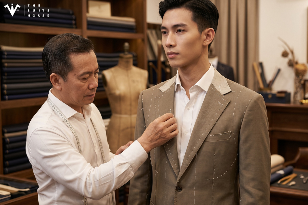 Bí Quyết May Suit Cho Quý Ông Có Xương Quai Xanh Nhô Cao