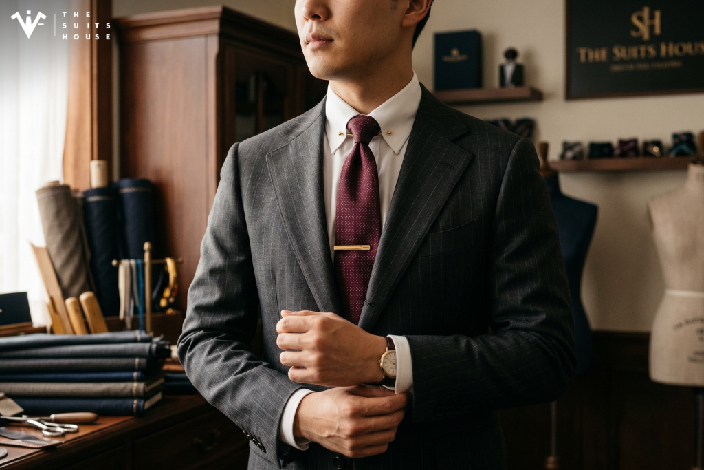 Kẹp Cà Vạt (Tie Clip) & Thanh Ghim Cổ Áo (Collar Bar) Chuẩn Sartorial