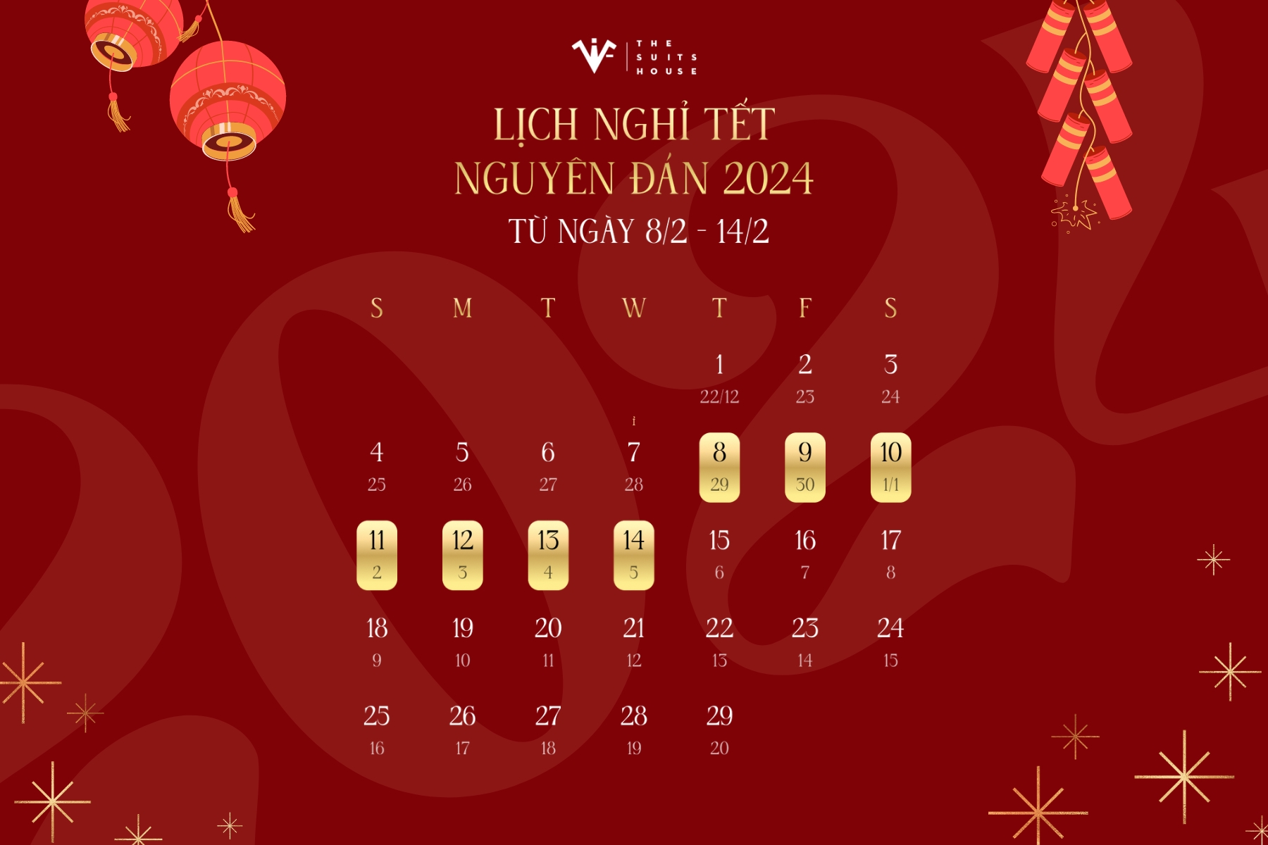 THÔNG BÁO LỊCH NGHỈ TẾT NGUYÊN ĐÁN 2024 THÔNG BÁO LỊCH NGHỈ TẾT NGUYÊN ĐÁN 2024
