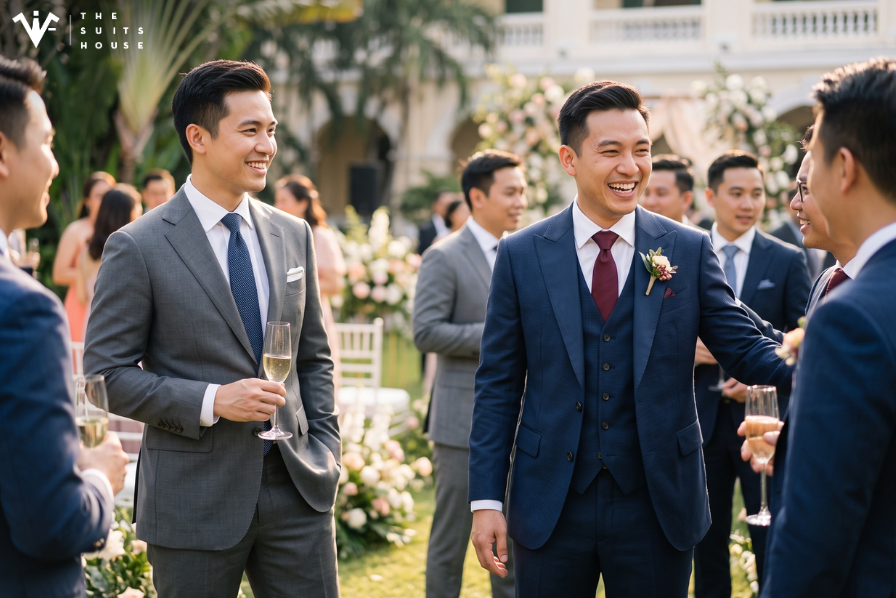 Mặc Suit Dự Tiệc Cưới: Lịch Lãm Mà Không 