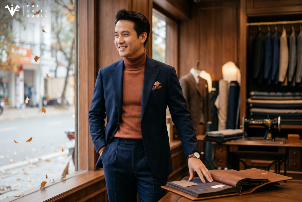 Phối Áo Len Cổ Lọ Cùng Suit: Lựa Chọn Lịch Lãm Cho Ngày Trở Gió