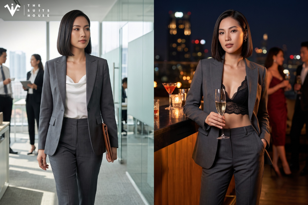 Phối Suit Nữ Cùng Bralette Hay Camisole: Gợi Cảm Hay Thanh Lịch