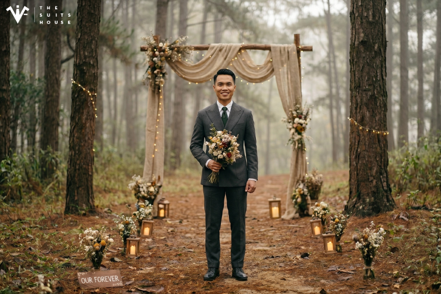 Suit Cưới Tại Đà Lạt: Chọn Vải Tweed Hay Flannel Để Lãng Tử Cổ Điển?