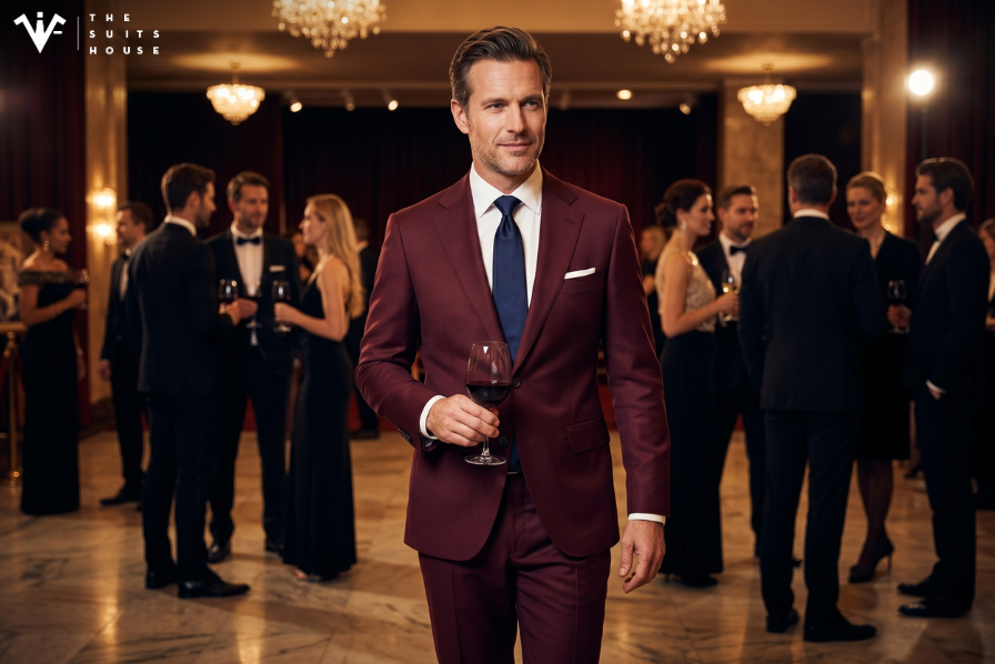 Suit Đỏ Burgundy: Thời Điểm Vàng Để Quý Ông Lựa Chọn Tỏa Sáng