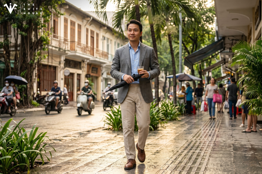 Suit Mùa Mưa Sài Gòn: Bản Phối Tránh Nóng & Chống Ẩm Mốc