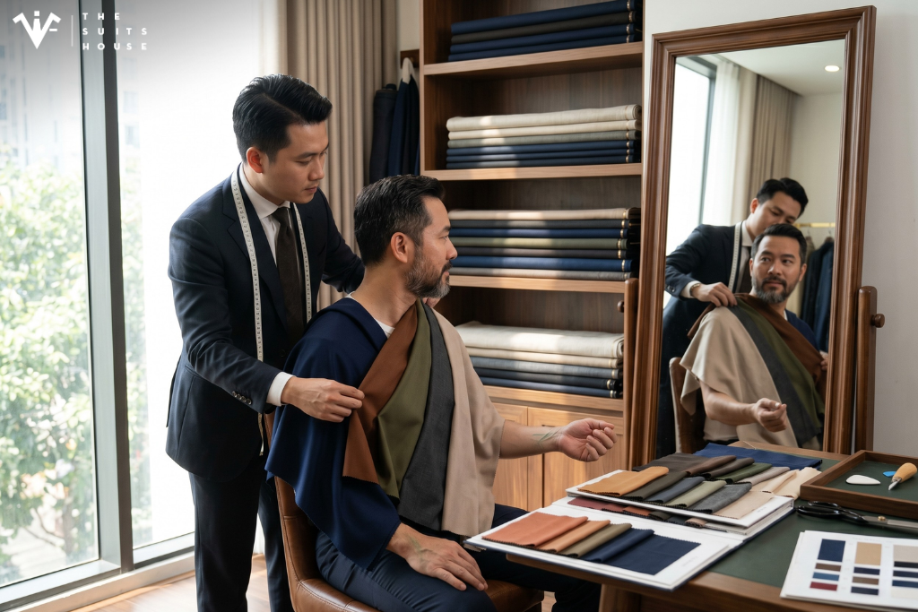 Ứng Dụng Personal Color: Chọn Màu Vải Suit Tôn Da Quý Ông Việt