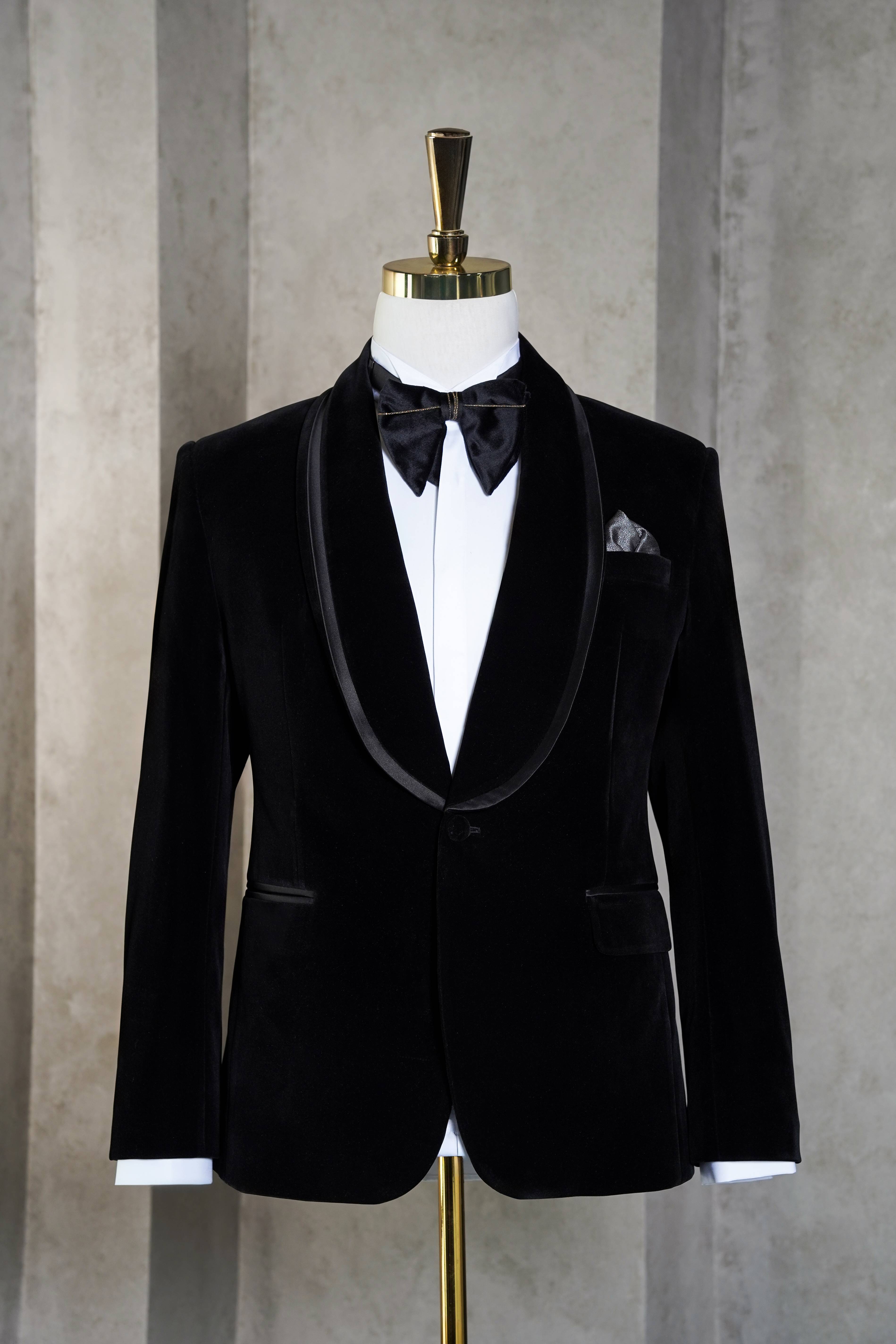 [BST RENTAL] Nguyên bộ tuxedo ĐEN NHUNG 1 KHUY 3 TÚI, vải Wool The ...