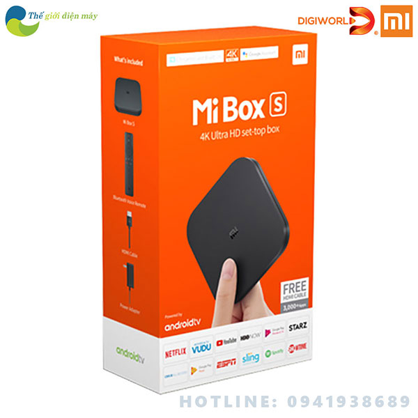 [Bản quốc tế] Android Tivi Box Xiaomi Mibox S 4K (Android 8.1) - Phân phối bởi Digiword - Bảo hành 6 tháng - Shop Thế giới điện máy