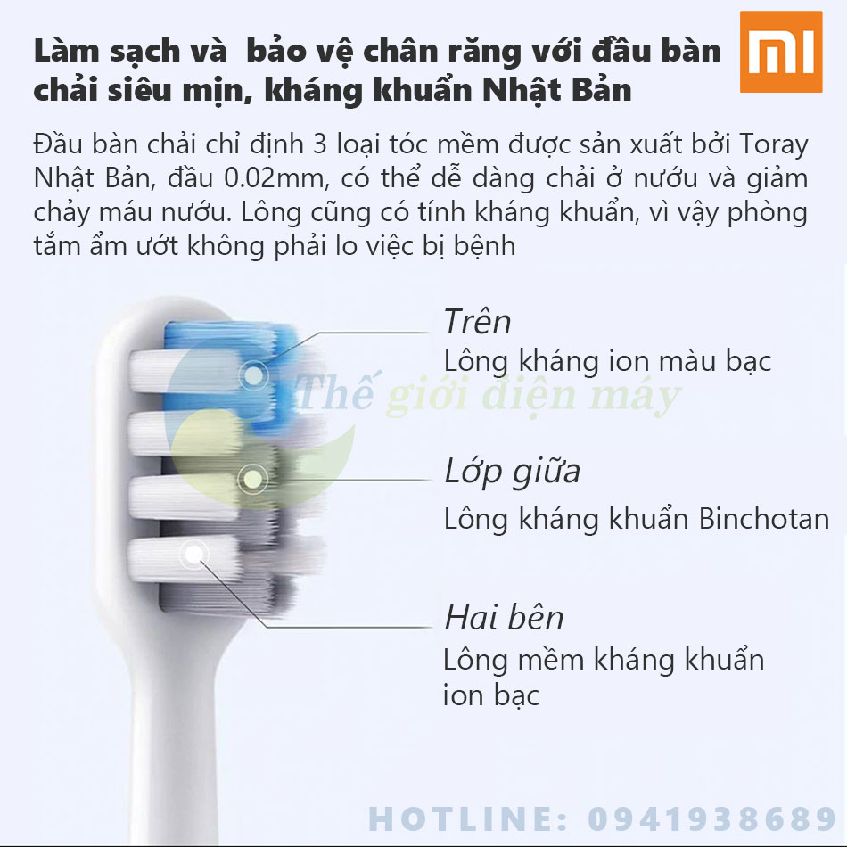 Bàn chải điện Shell DR-BEI Sonic BET-C01 - Bảo hành 6 tháng - Shop Thế giới điện máy