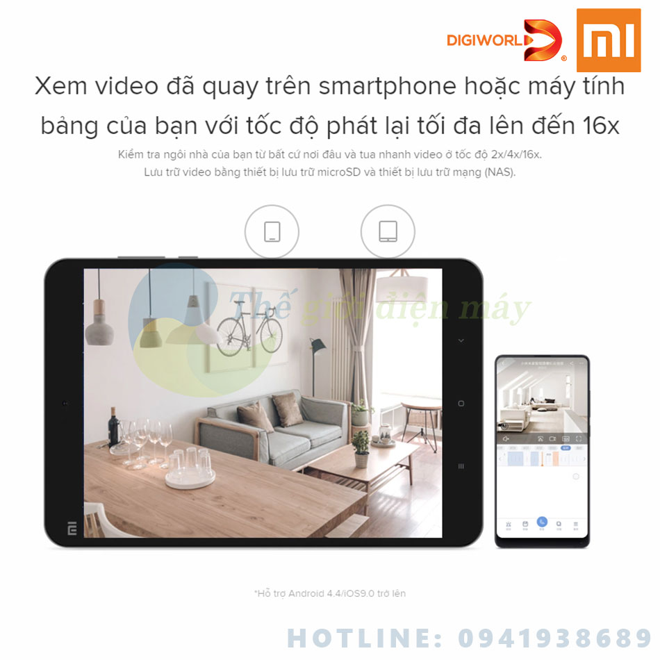 [Bản quốc tế] Camera giám sát Xiaomi Mijia xoay 360 độ IP fullHD 1080P Xiaomi Mi home security 360 - Phân phối bởi Digiworld - Bảo hành 12 tháng - shop Thế giới điện máy