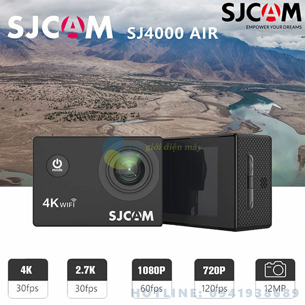 Camera hành trình SJCAM SJ4000 Air 4K Wifi - Bảo hành 12 tháng - Shop Thế giới điện máy