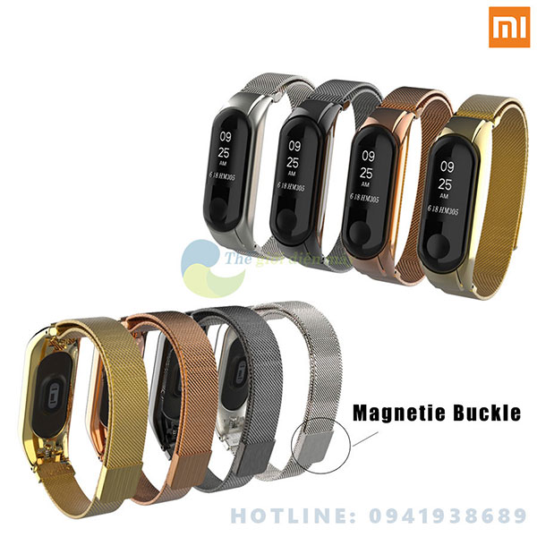 Dây đeo kim loại cho đồng hồ thông minh Xiaomi Miband 3 - Shop Thế giới điện máy