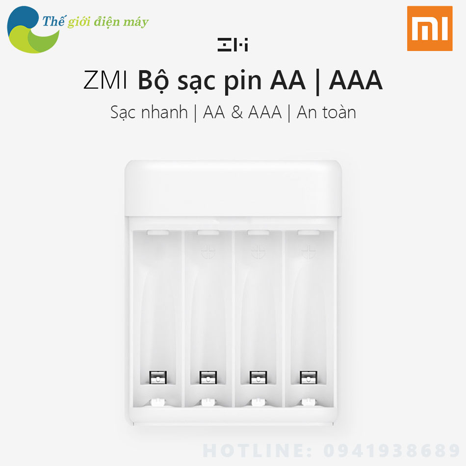 Bộ sạc pin tiểu AA, AAA Xiaomi ZMI - Shop Thế giới điện máy