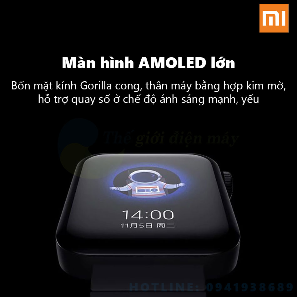 Đồng hồ thông minh Xiaomi Mi Watch sử dụng chip Qualcomm Snapdragon Wear 3100 Platform - Bảo hành 12 tháng