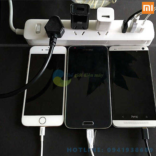 Ổ cắm điện kéo dài Xiaomi Power Strip tích hợp 3 cổng sạc USB và 3 ổ cắm - Bảo hành 6 tháng - Shop Thế giới điện máy