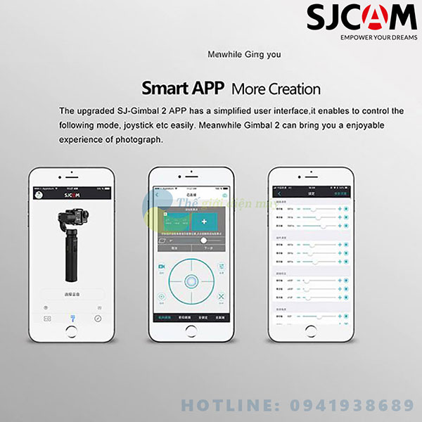 Tay cầm chống rung điện tử 3 trục SJ-GIMBAL 2 - Bảo hành 6 tháng - Shop Thế giới điện máy