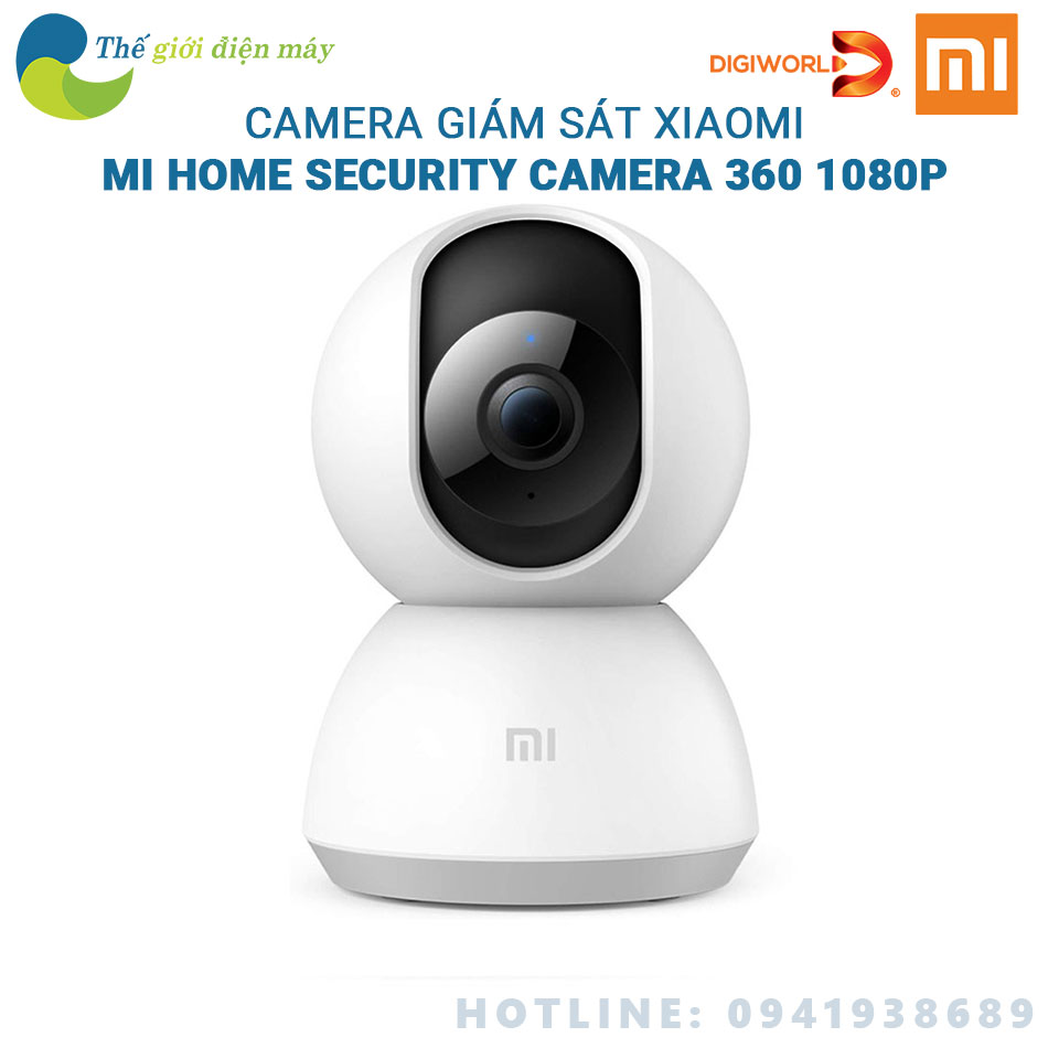 [Bản quốc tế] Camera giám sát Xiaomi xoay 360 độ IP fullHD 1080P Xiaomi Mi Home Security 360 độ 1080P- Phân phối bởi Digiworld - Bảo hành 12 tháng - shop Thế giới điện máy