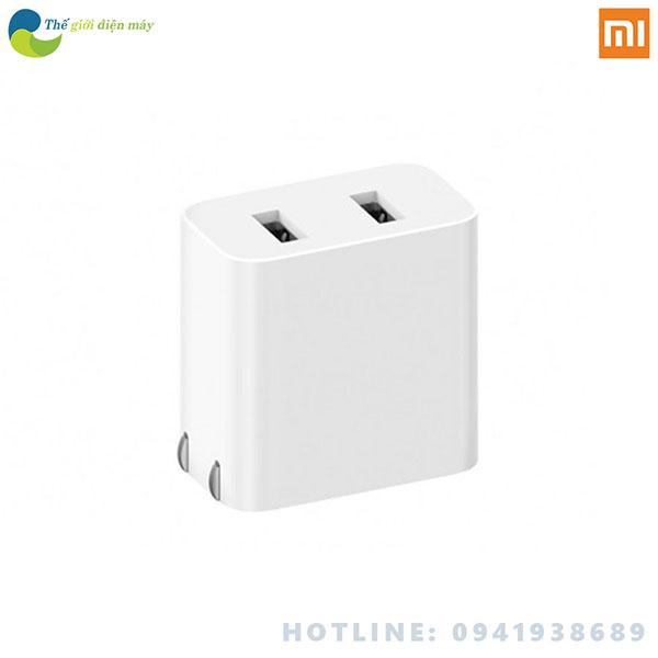 Cốc sạc xiaomi 2 cổng usb hỗ trợ sạc nhanh QC3.0 18W - Bảo hành 6 tháng - Shop Thế giới điện máy