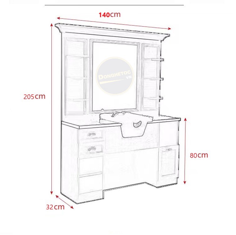 Tủ Gương Cắt Tóc Barber Shop - Salon tóc KG08