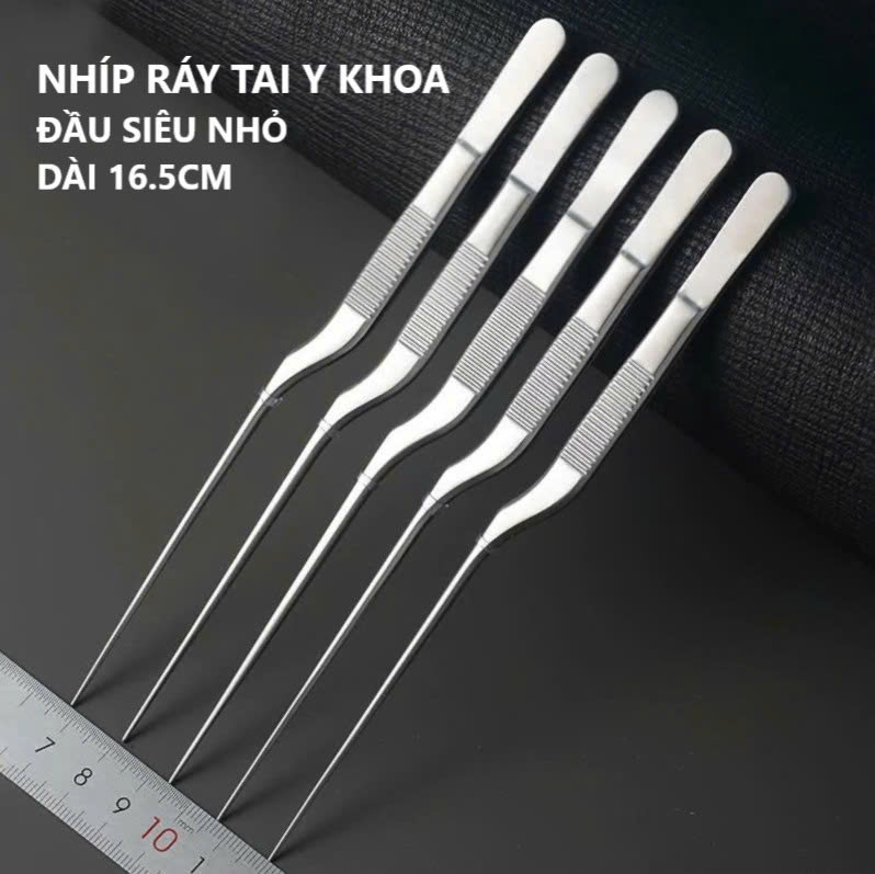 Nhíp Gắp Ráy Tai 16.5CM Đầu siêu Nhỏ