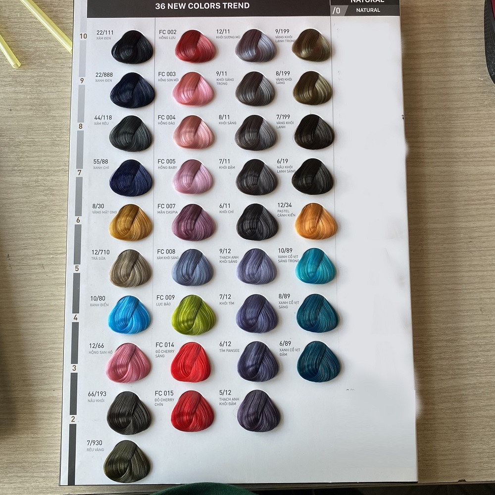 Thuốc Nhộm Tóc Lavox 36 Màu Mới Trực Típ