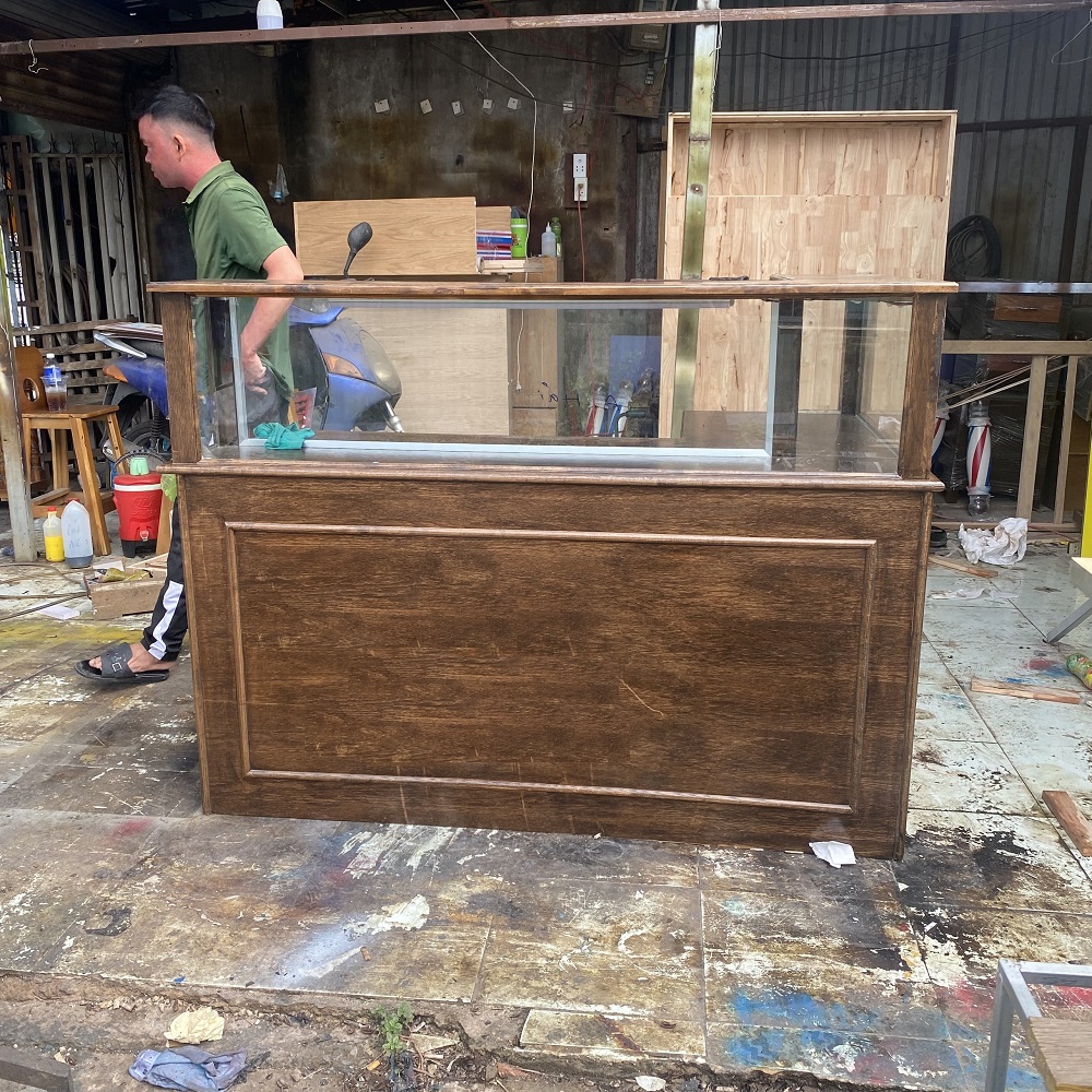 Quầy Thu Ngân Cao Cấp Gỗ Tự Nhiên