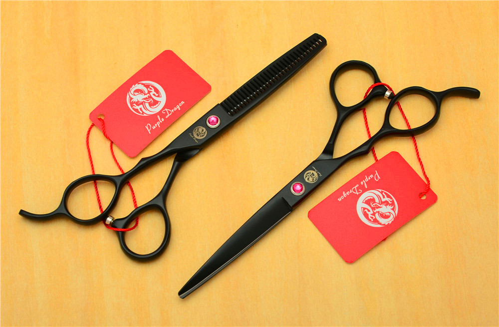 Kéo Cắt Tóc Tay Trái Purple Dragon​​​​​​​ Black
