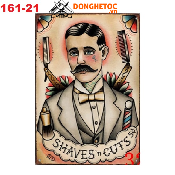 Tranh sắt treo tường barber