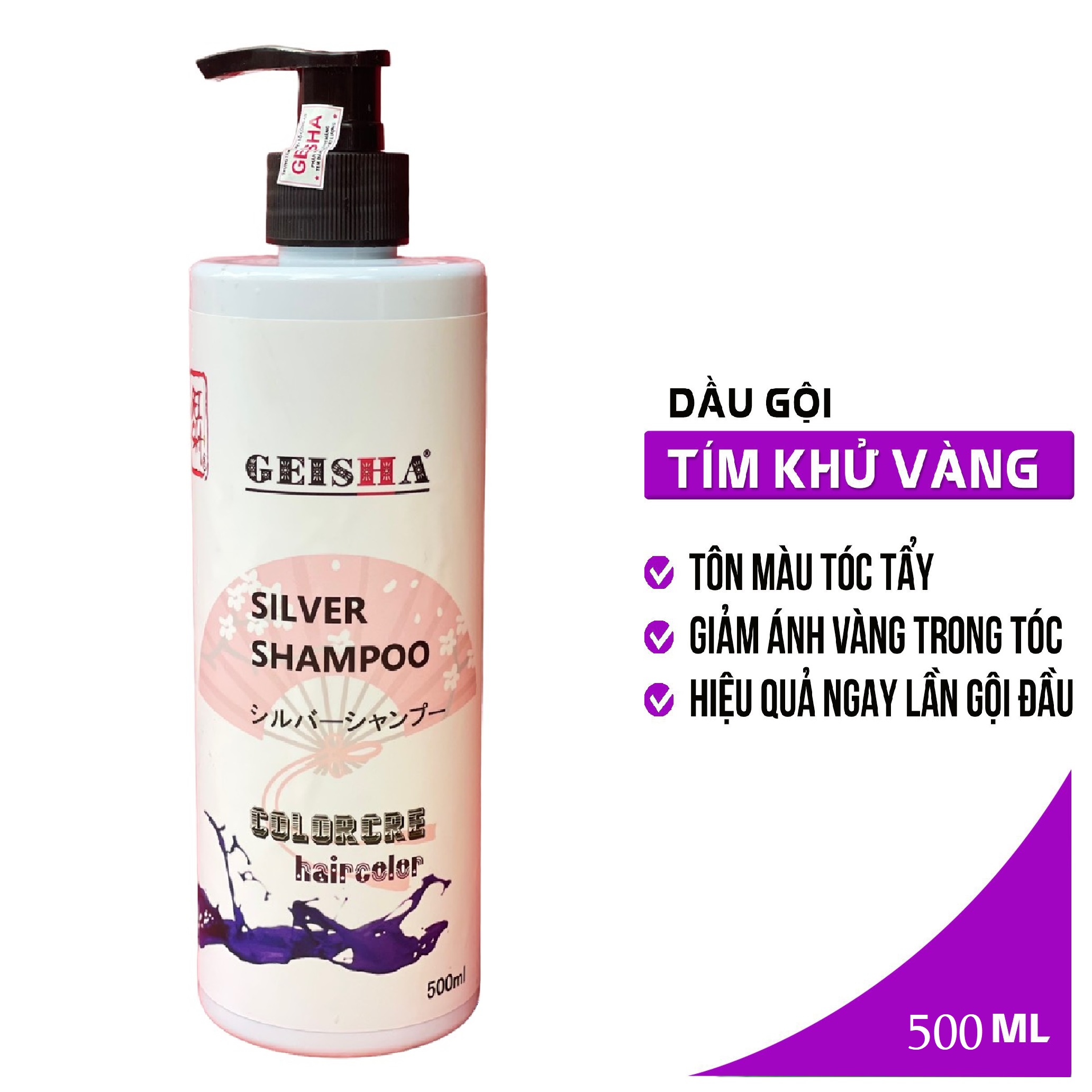 Dầu Gội Khử Vàng GEISHA 500ml