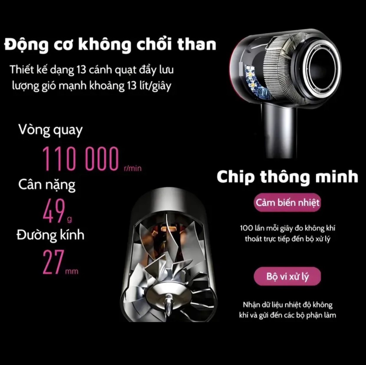 Máy Sấy Tóc ION Âm Advanced Hair Dryer